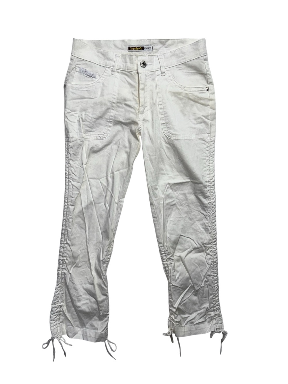 Vintage Y2K Low Rise South Pole White Adjustable Length Fitted Capris Pants